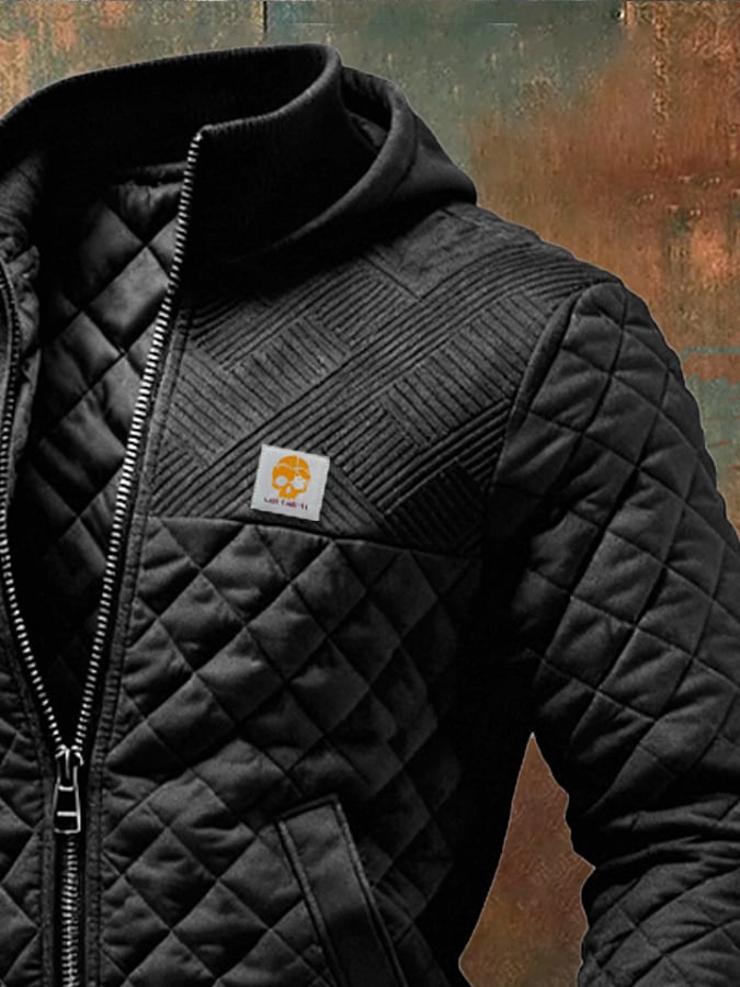 Istvan - Chaqueta Acolchada Con Patchwork y Múltiples Bolsillos