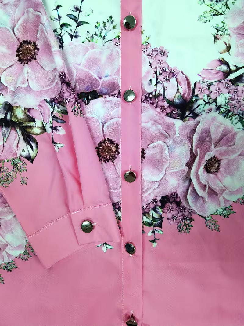 Yaleian - Camisa Floral con Botones
