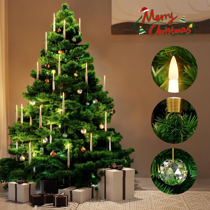 TreeLume - Velas LED Para árboles De Navidad Con Gancho Para Bola De Cristal