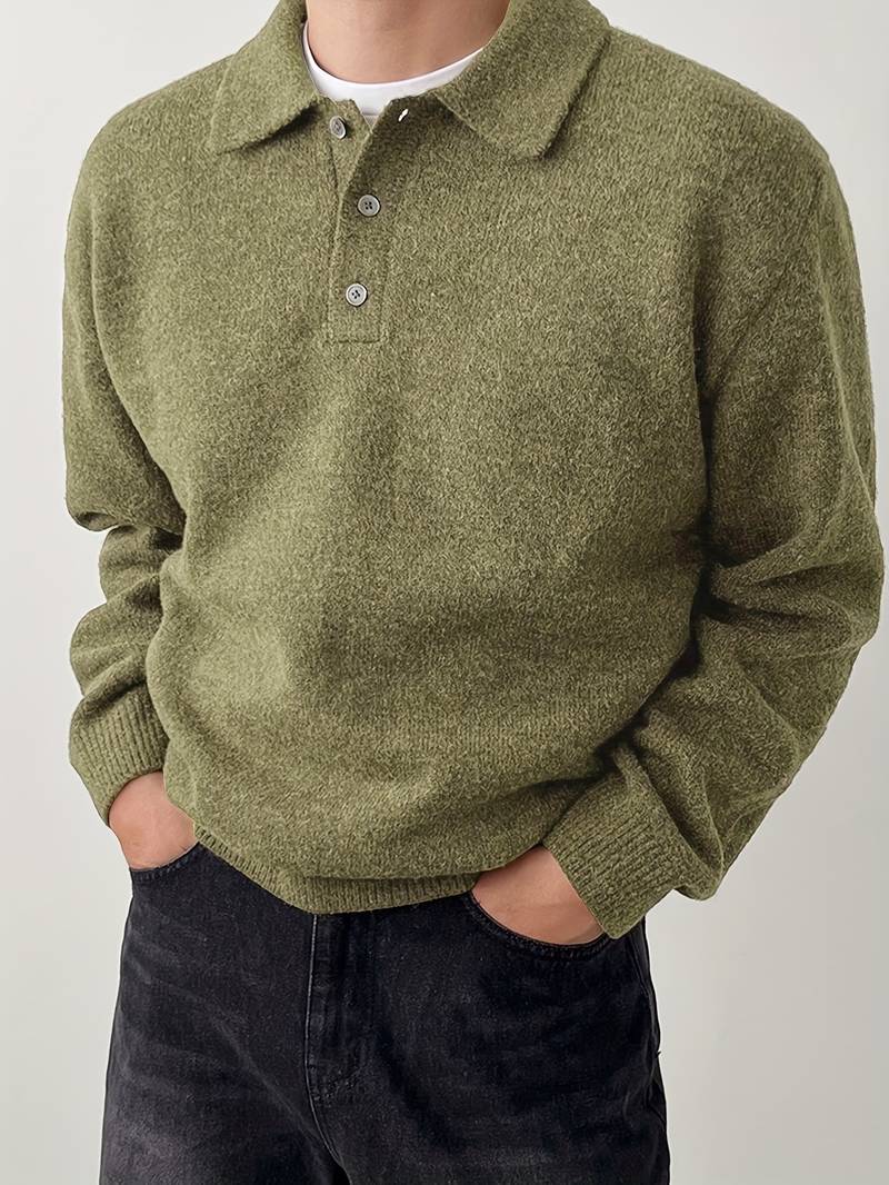 Eliran - Elegante Jersey de Manga Larga Con Cuello Alto
