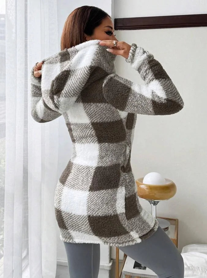 Tissaia - Chaqueta Con Capucha y Cremallera Elegante