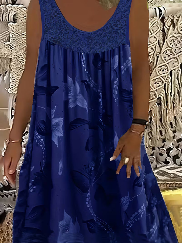 Samudri - Vestido Largo Holgado Sin Mangas y Con Cuello Redondo