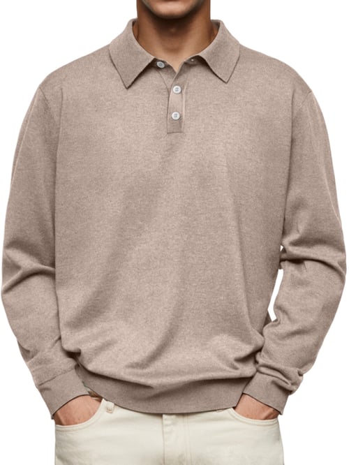 Dalvin - Casual y Cómodo Polo de Manga Larga Camisa