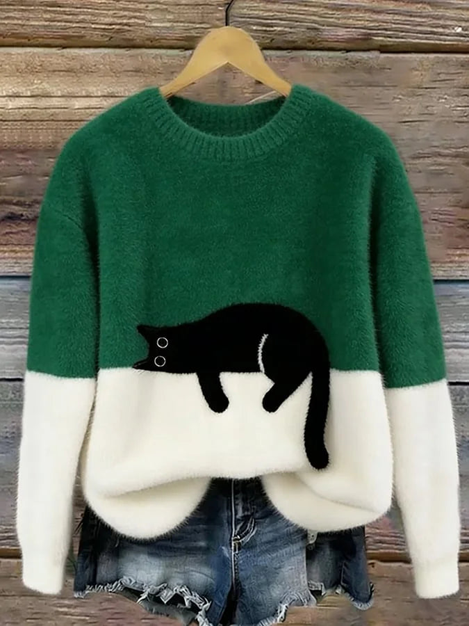 Zaidia – Cálido jersey De Punto Con Un Bonito Gato