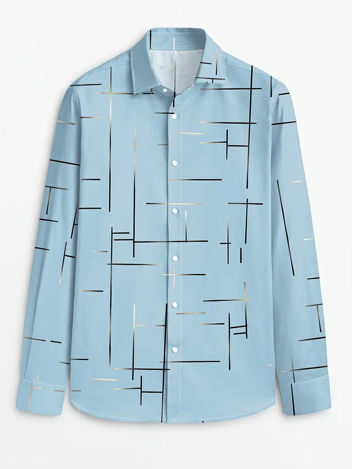 Nerio - Camisa De Manga Larga Con Estampado Geométrico