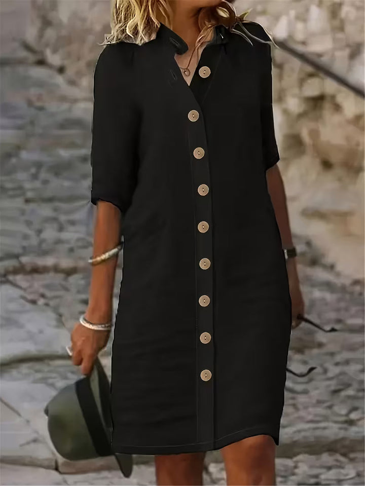 Keiniza - Vestido Camisero De Manga Corta