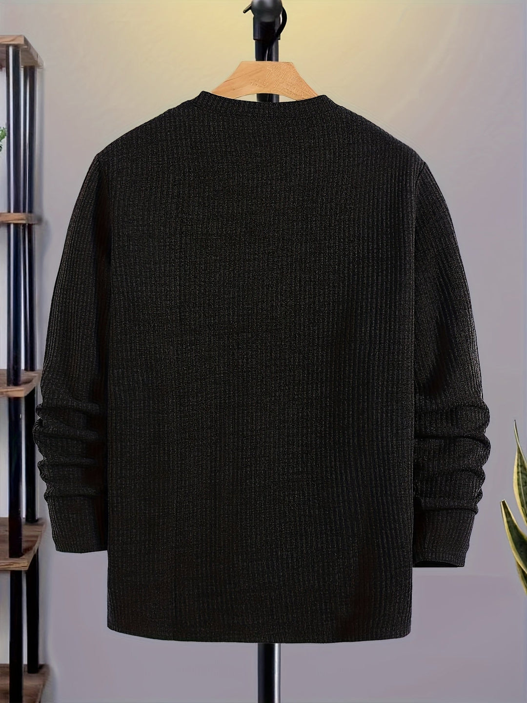Dionisio - Jersey de Punto Acanalado con Cuello Redondo