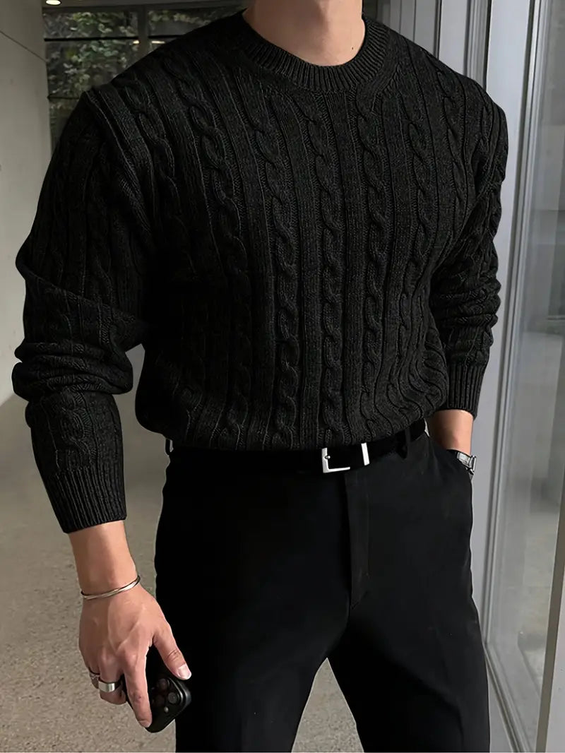 Mergim - Jersey De Manga Larga De Punto Informal