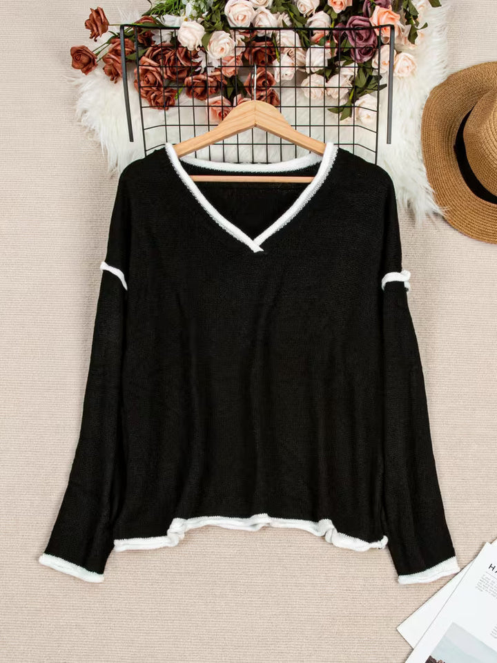Ginny - Jersey Informal De Manga Larga y Cuello En V