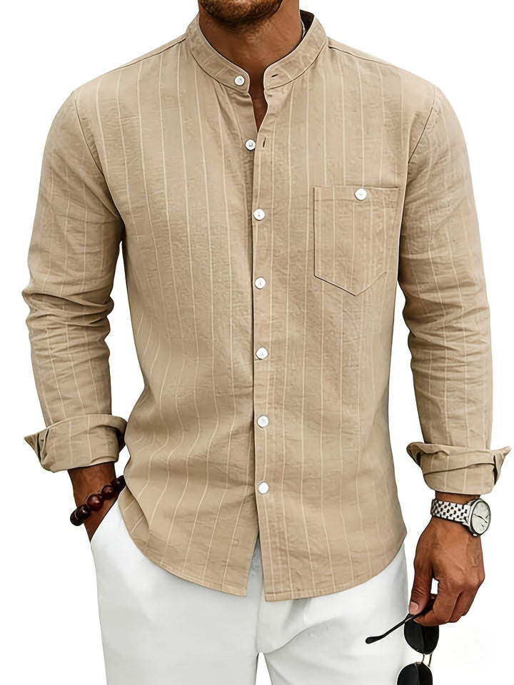 Leslie - Camisa Elegante De Lino a Rayas