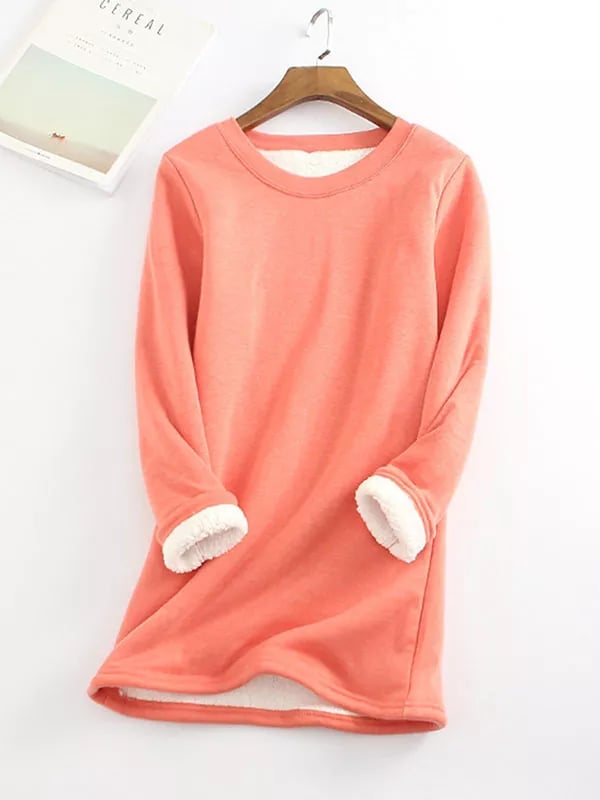 Bessie - Sudadera Casual Cuello Redondo Algodón Sólido