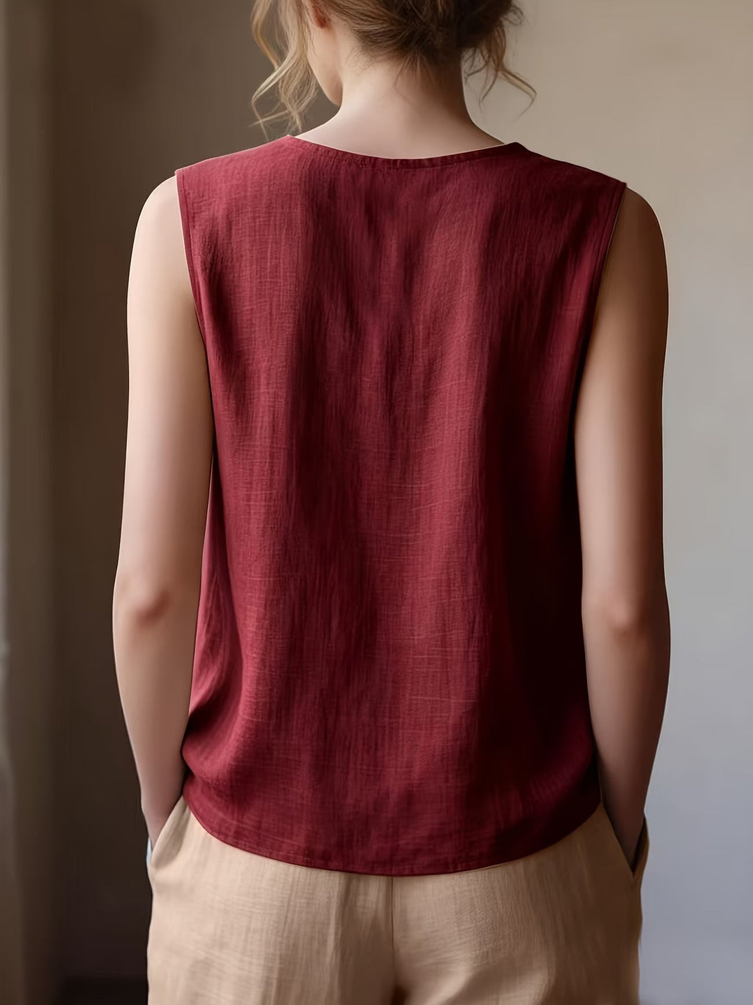 Safiya - Blusa Sin Mangas Con Cuello De Volantes