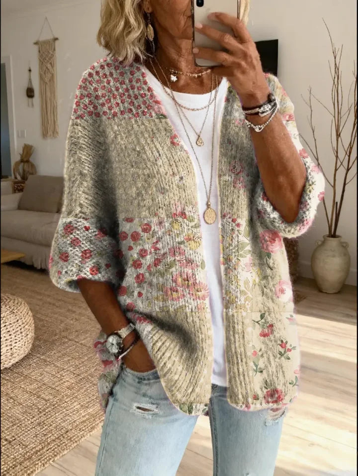 Stevena - Elegante Patrón Floral Suéter
