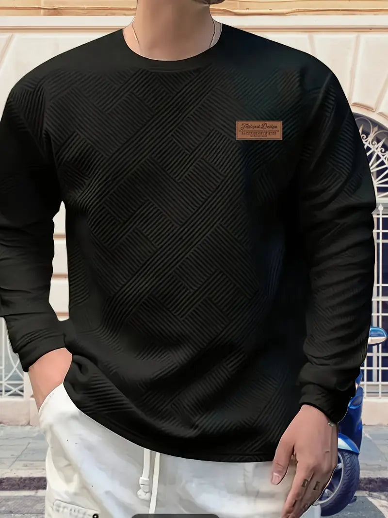 Malinga - Sudadera Informal Con Estampado Geométrico y Manga Larga