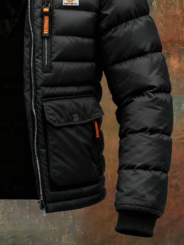 Jitendra - Chaqueta Retro Con Capucha y Cremallera