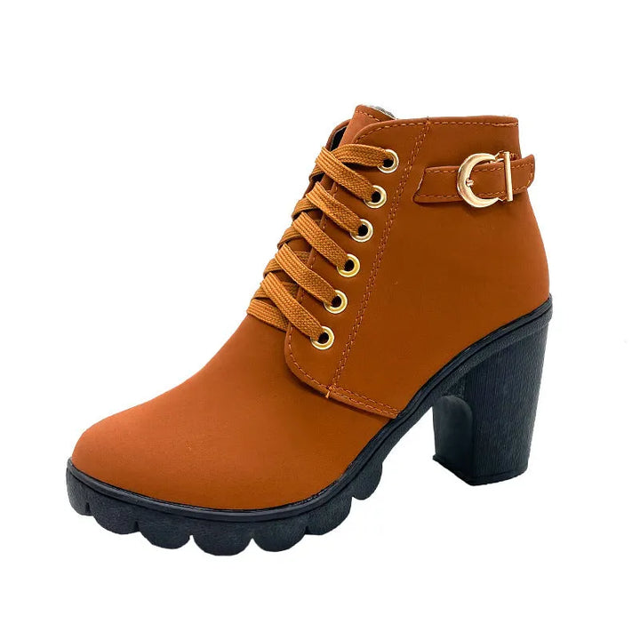 Wiltrud - Botines Con Cordones y Tacón Grueso