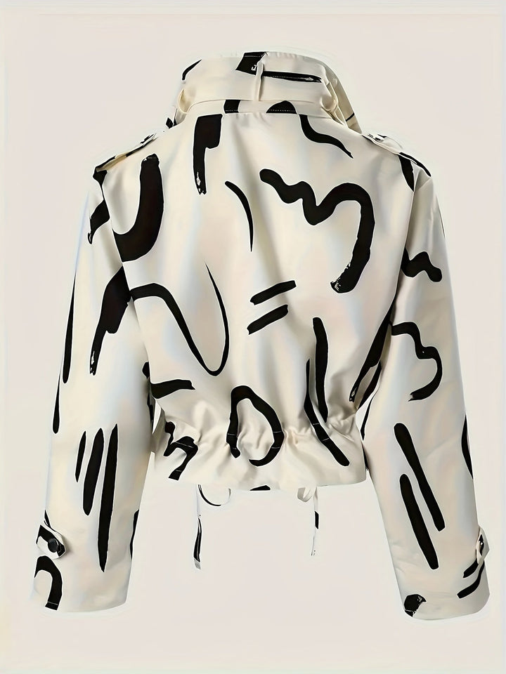 Fredely - Chaqueta Con Cordón en La Cintura Y Múltiples Bolsillos