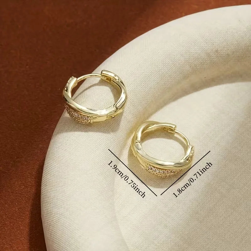 Minaal - Pendientes Entrelazados de Estilo Coreano con Circonita