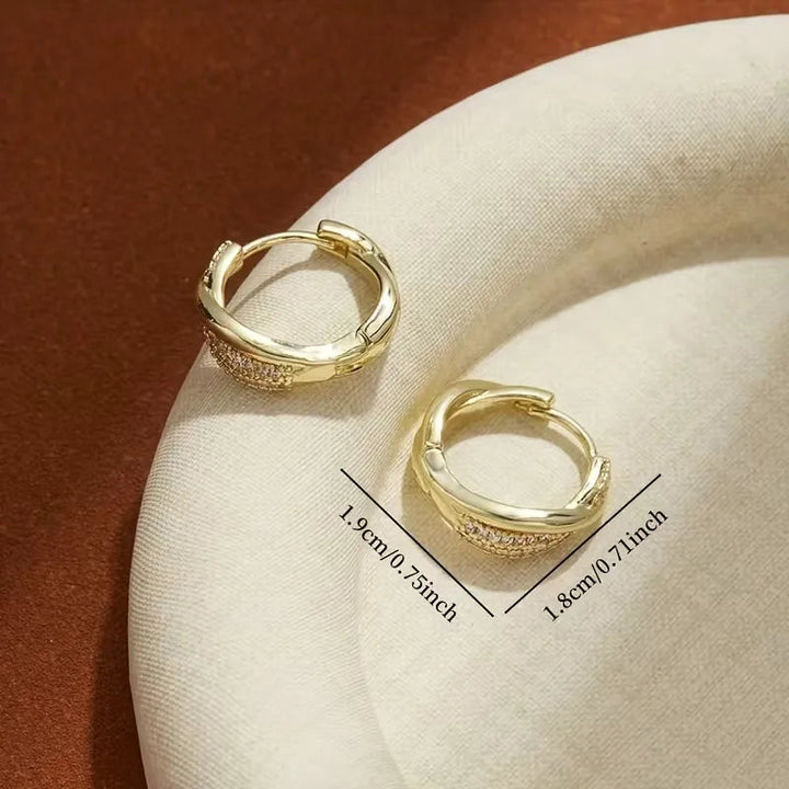Minaal - Pendientes Entrelazados de Estilo Coreano con Circonita