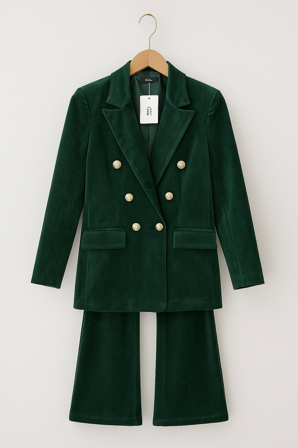 Dimitra - Conjunto De Blazer Cruzado De Terciopelo