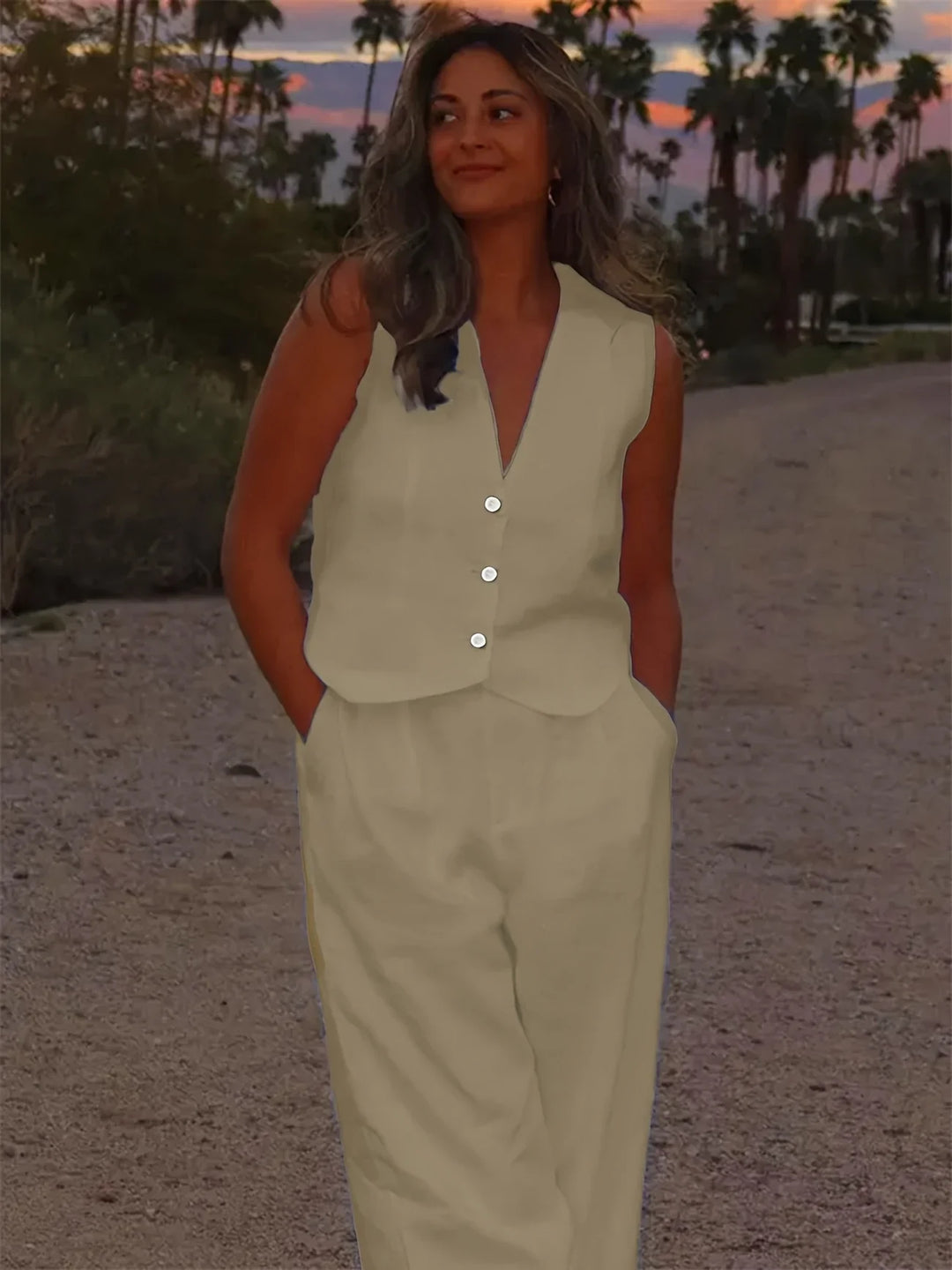Jorja - Elegante Conjunto De Dos Pezas Sin Mangas