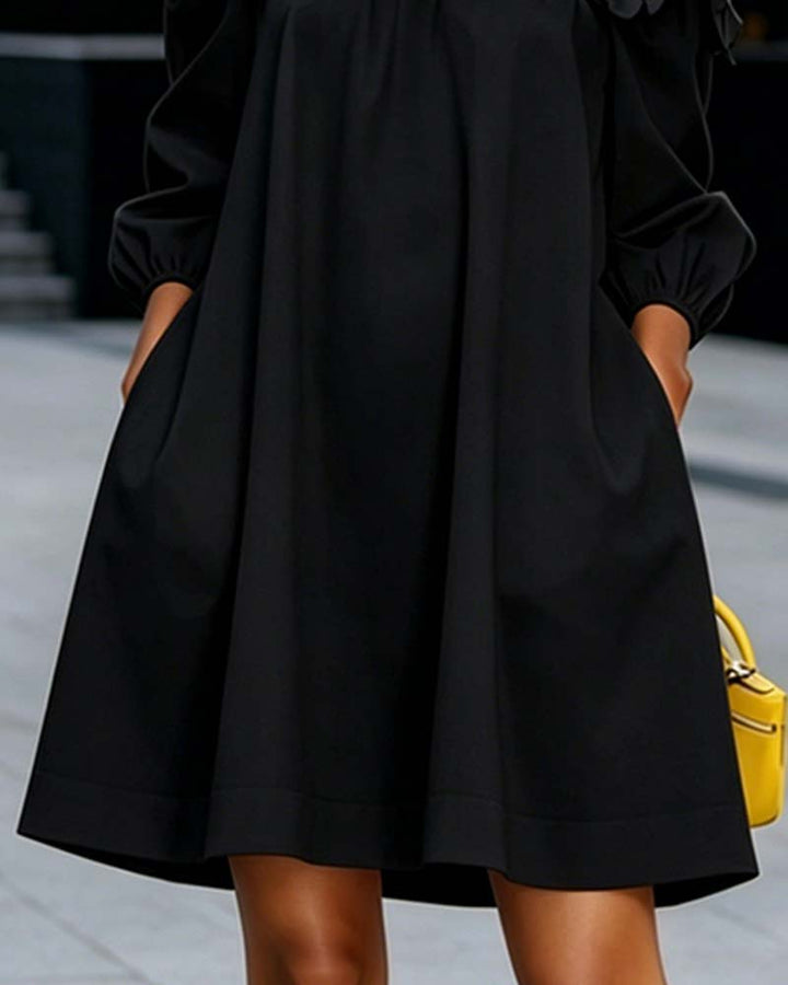 Loania - Vestido Con Hombros Al Aire Y Detalles Florales