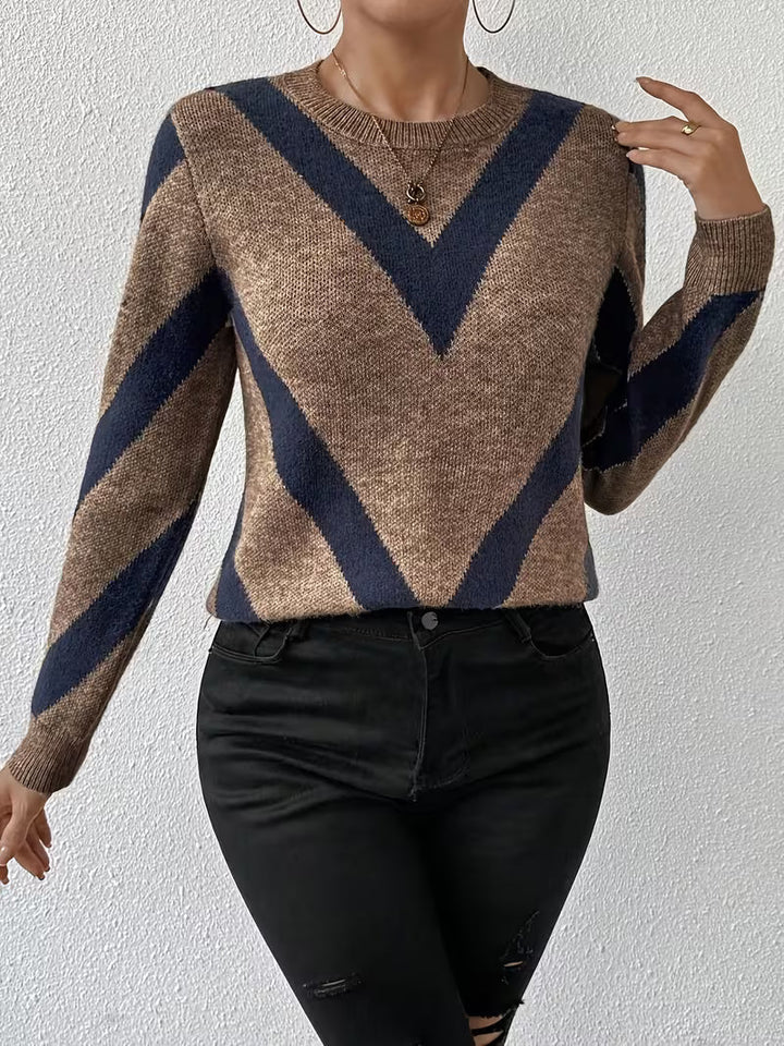 Minaza - Jersey De Cuello Redondo Con Estampado Geométrico