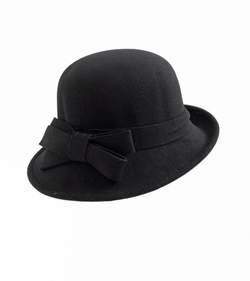 Klaver - Sombrero Vintage De Fieltro Con Lazo Lateral