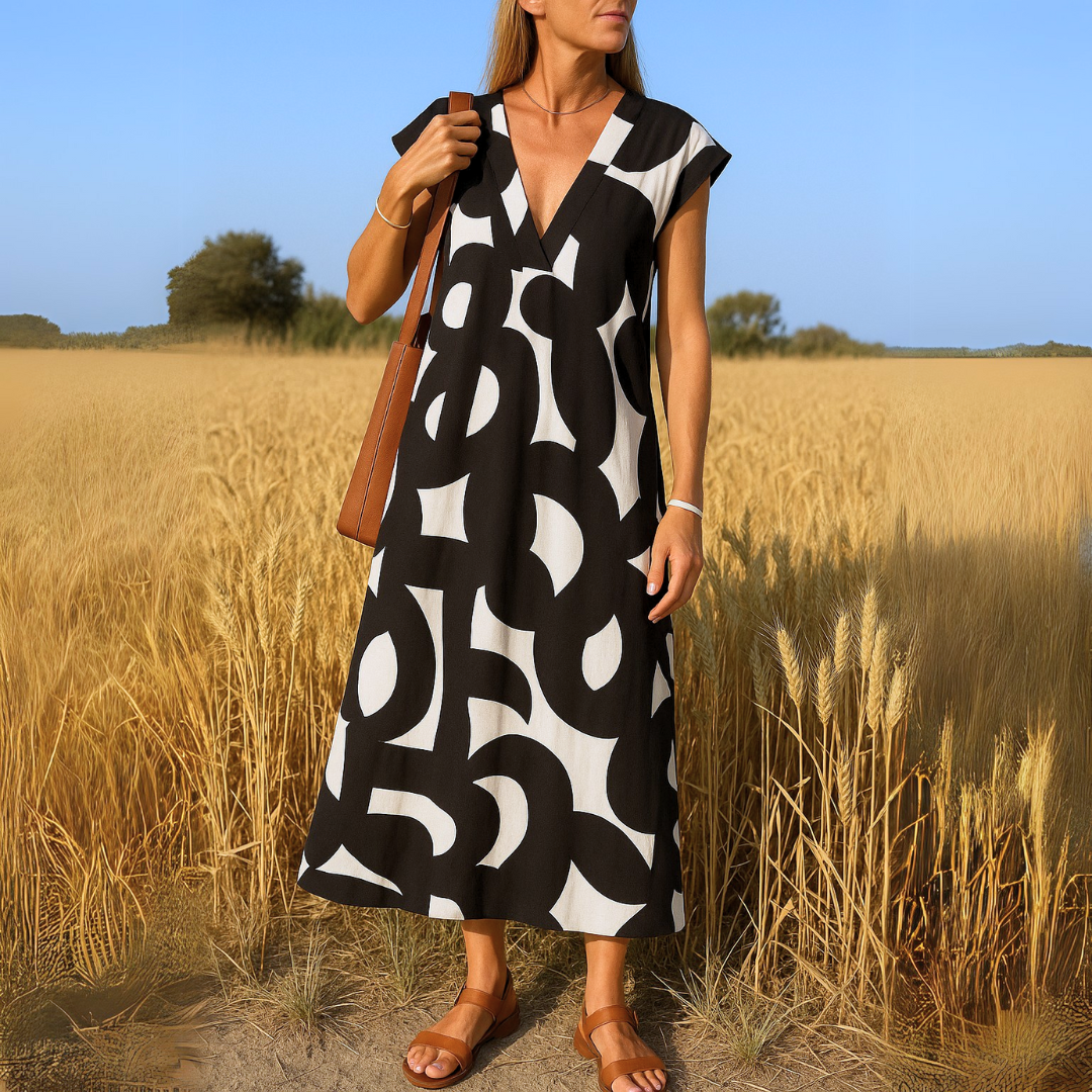 Gabby - Vestido Largo Con Cuello en V