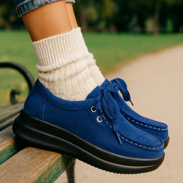 Tonja - Zapatos De Ante Con Cordones y Suela Antideslizante
