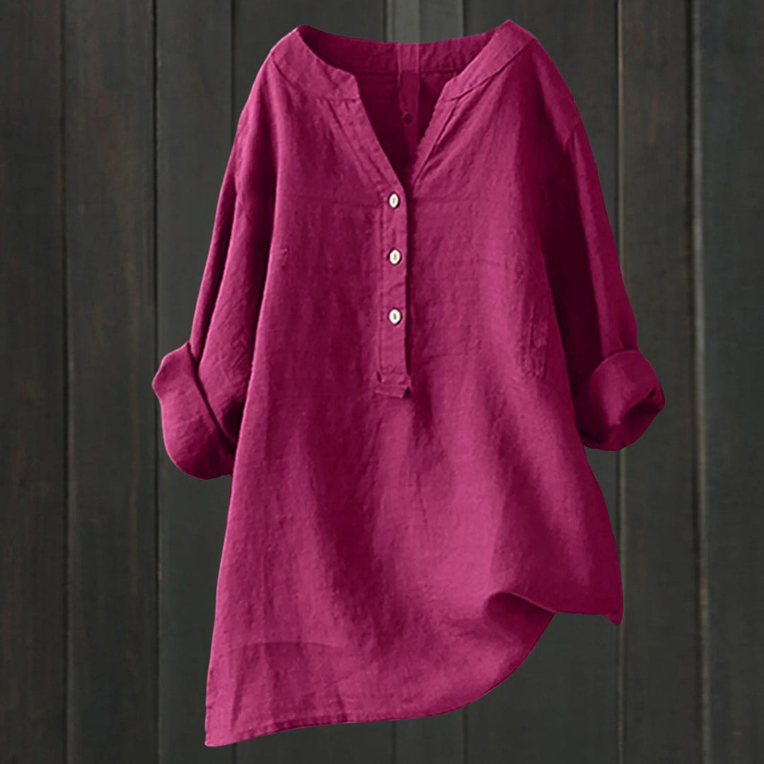 Valentiniaa - Botón Abajo Blusa