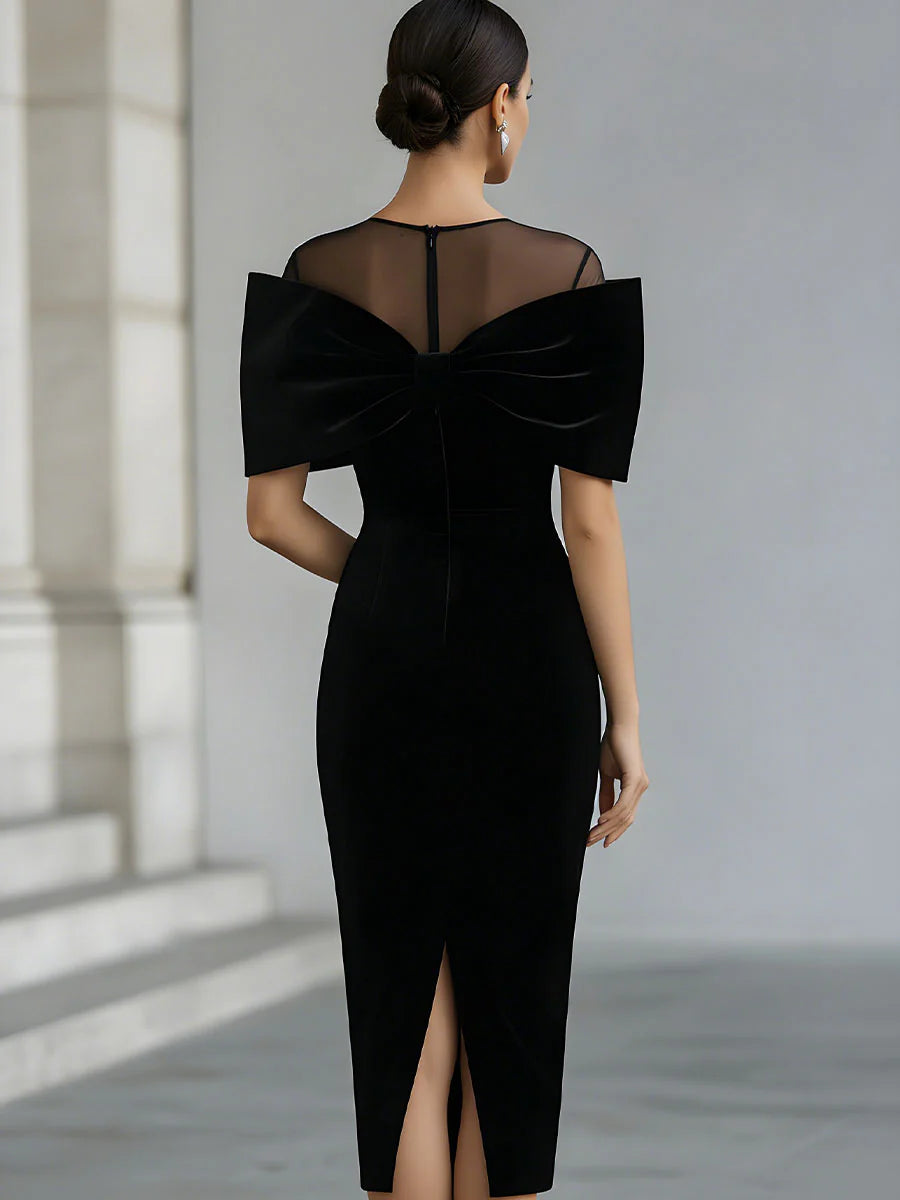 Inkeri - Vestido Midi De Terciopelo Con Lazo