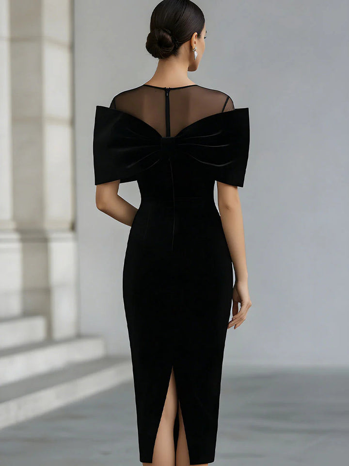 Inkeri - Vestido Midi De Terciopelo Con Lazo