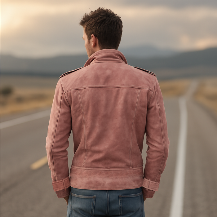 Momonosuke - Chaqueta Clásica Retro de Estilo Western Con Solapas y Doble Botonadura en Ante