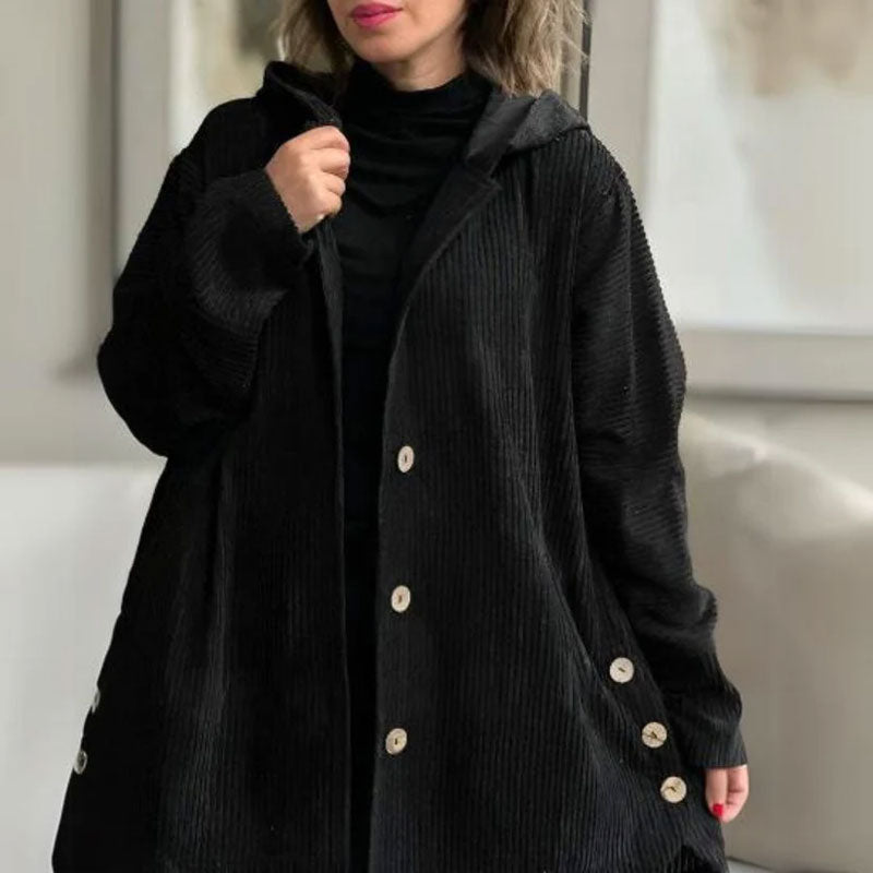 Daleny - Chaqueta Con Capucha Y Botones De Terciopelo