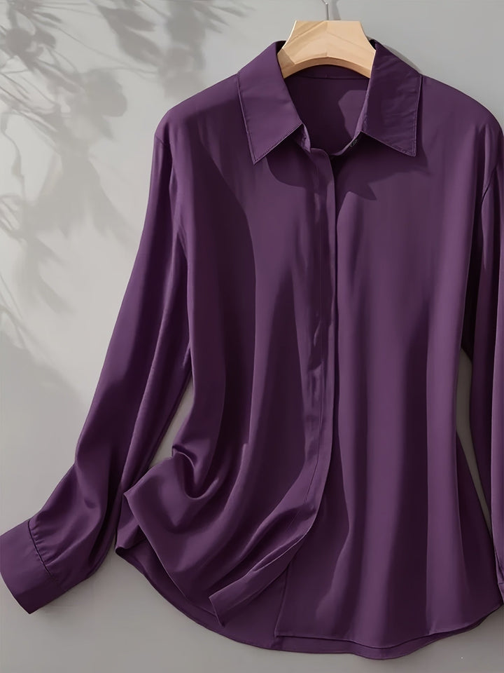 Elenochka - Elegante Camisa Abotonada De Manga Larga