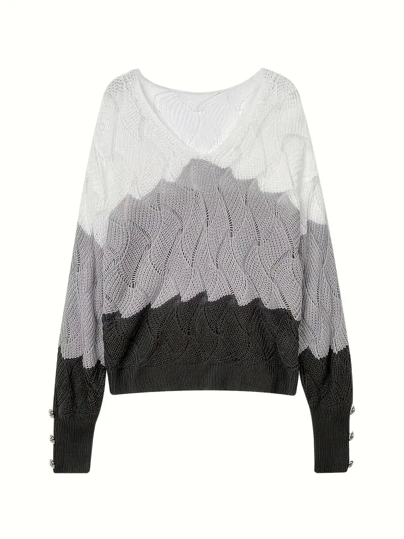 Renilda - Elegante Jersey De Punto Con Cuello En V