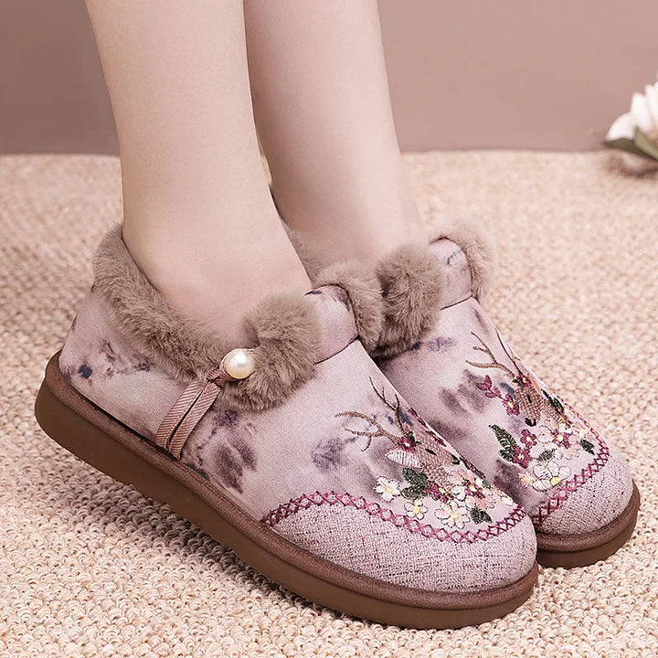 Alece - Zapatillas Retro De Piel Sintética Con Bordado De Ciervo