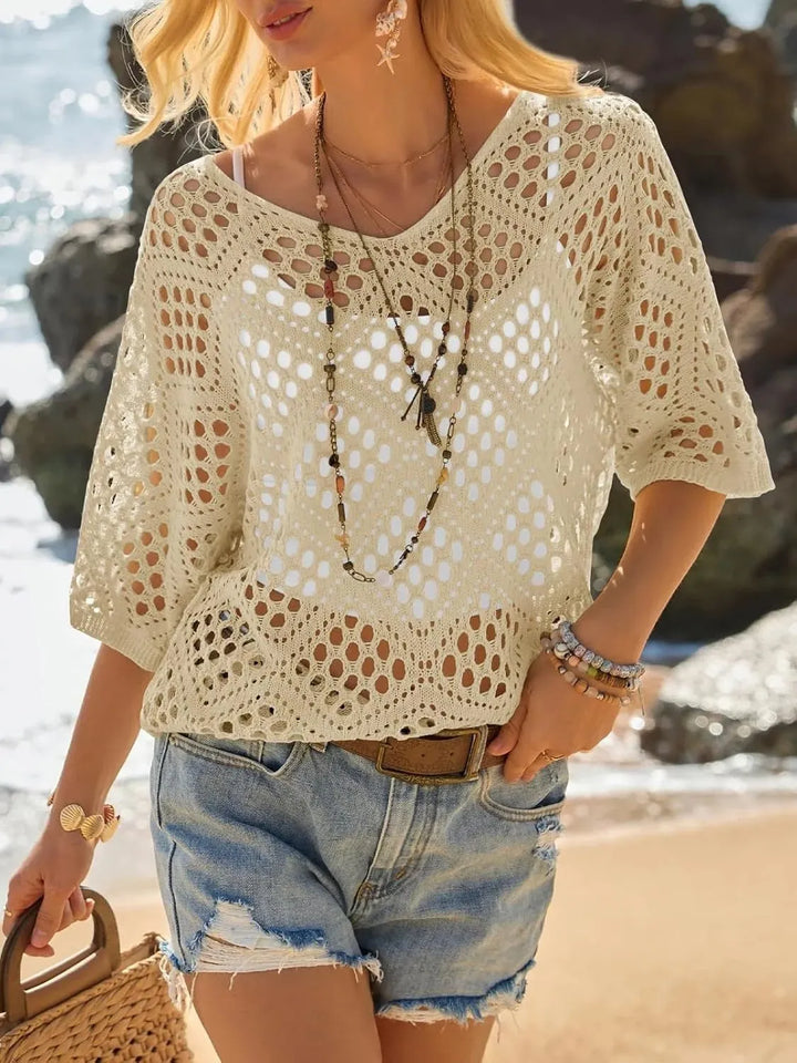 Raissa - De Punto Top Con Cuello en V