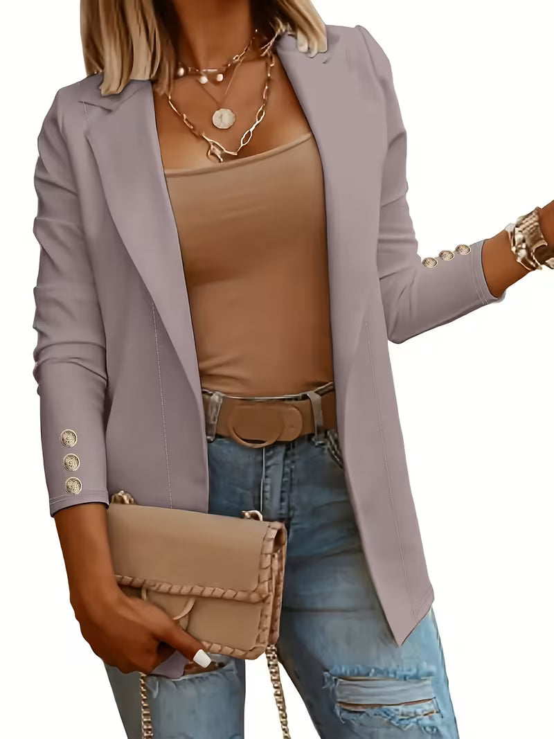 Nikia - Blazer De Manga Larga Con Botones Decorativos