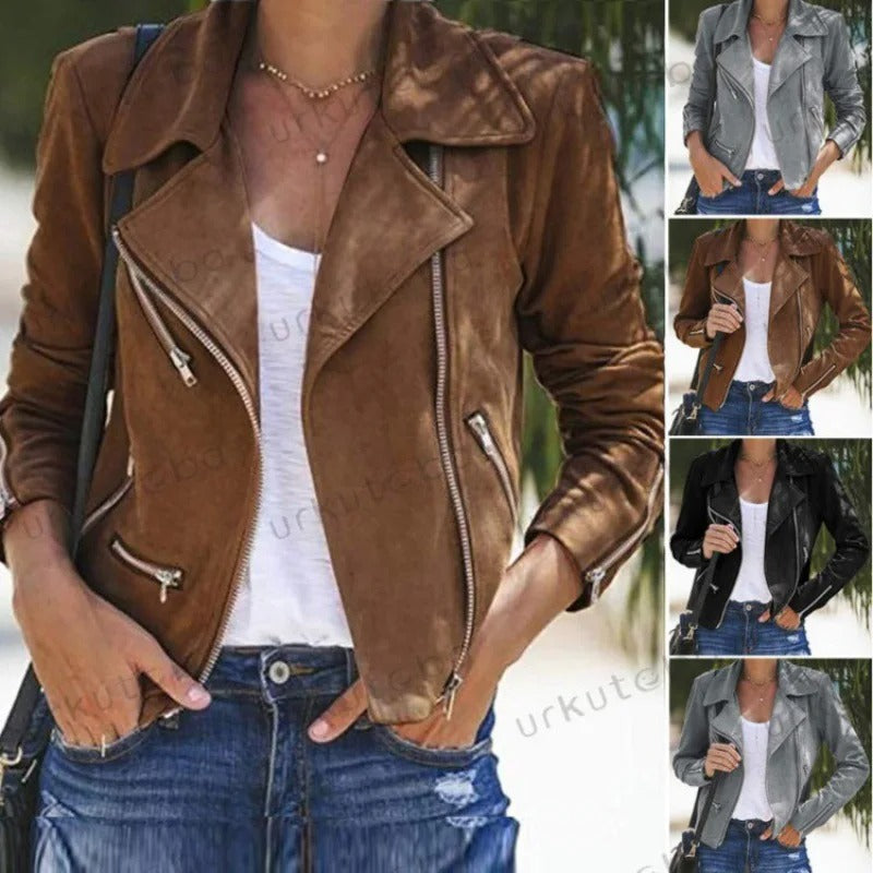 Zeda - Chaqueta con Solapa y Cremallera Múltiple