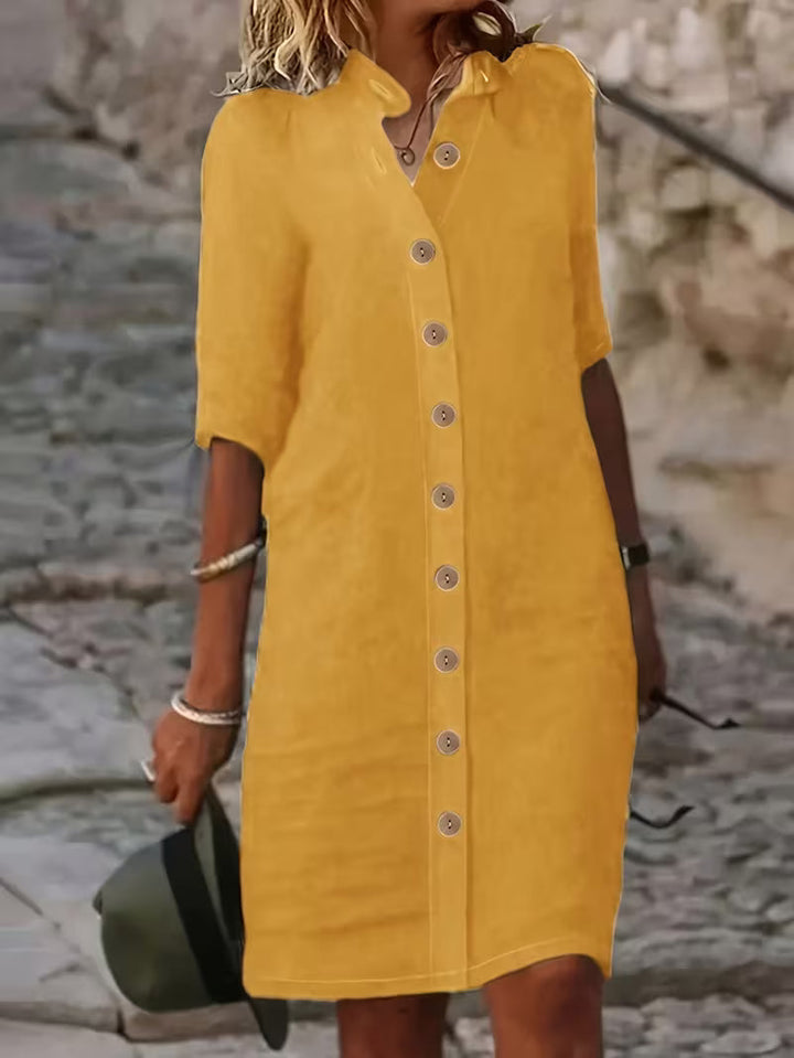Keiniza - Vestido Camisero De Manga Corta