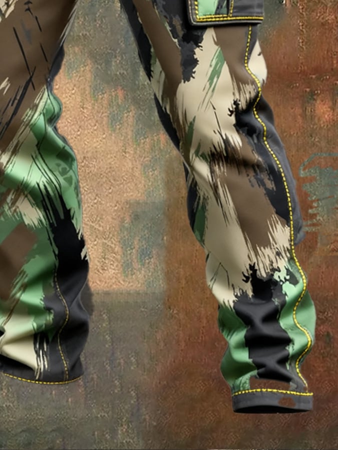 Sonny - Pantalón Vintage De Camuflaje Con Múltiples Bolsillos