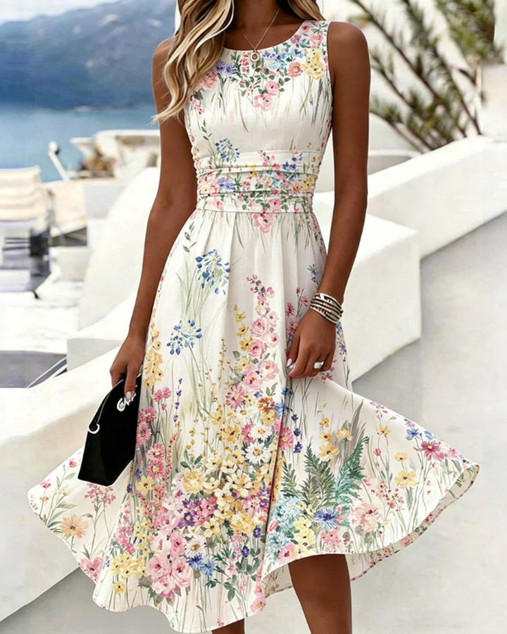 Cristine - Vestido sin Mangas con Estampado Floral
