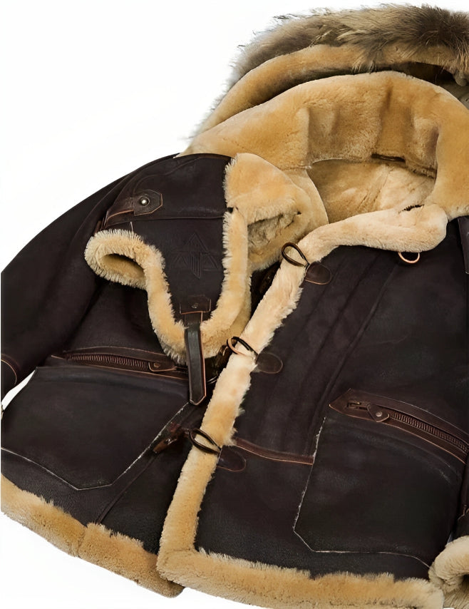 Detlef - Chaqueta de invierno estilo shearling