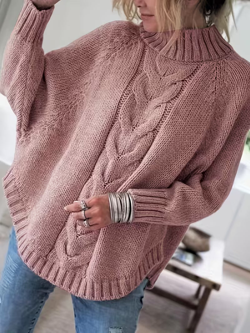 Edeltraut - Jersey de Cuello Alto Con Mangas de Murciélago