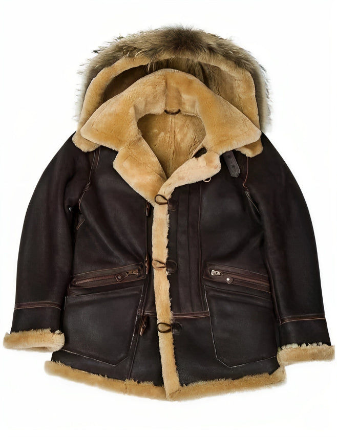 Detlef - Chaqueta de invierno estilo shearling
