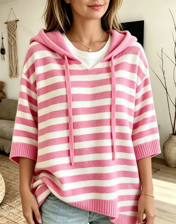 Kiera - Sudadera Con Capucha a Rayas De Corte Holgado