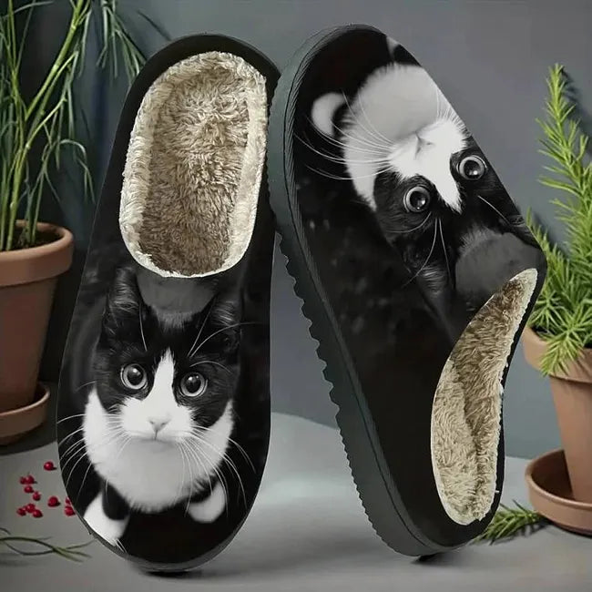 Miane - Zapatillas Elegantes Con Estampado De Gatos
