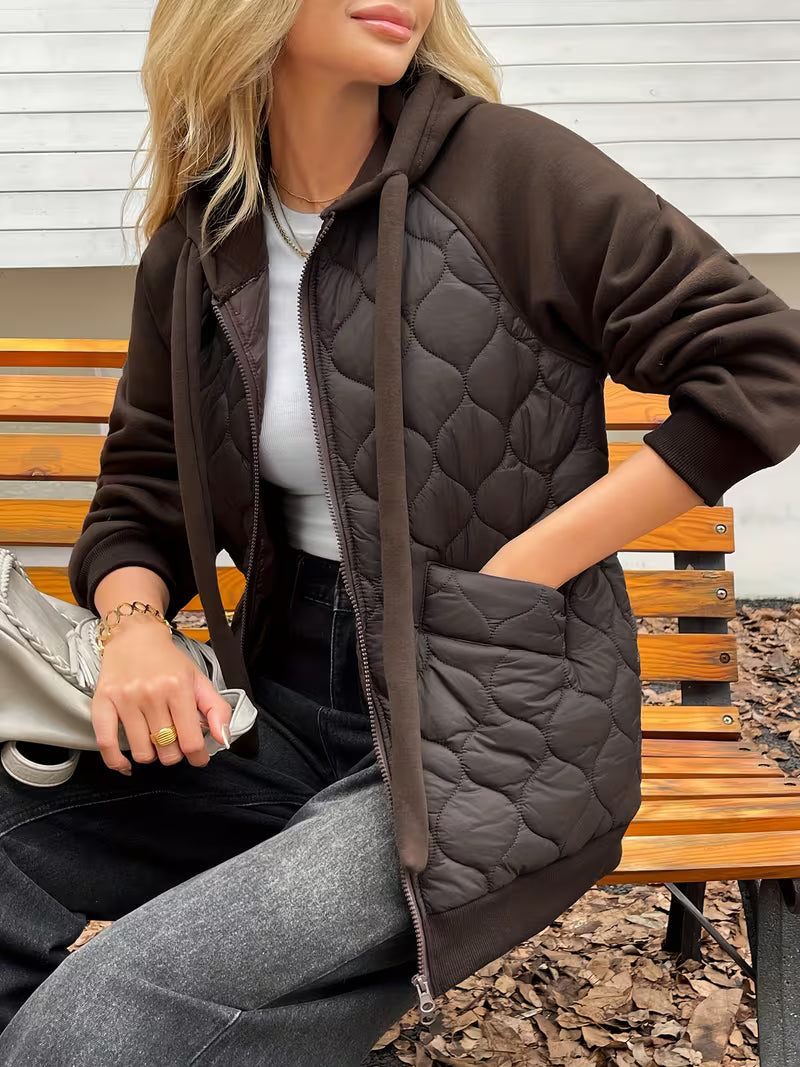 Adriyan - Chaqueta de Manga Larga Con Paneles Acolchados